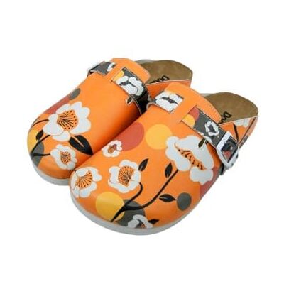 DOGO Dam veganskt läder orange tofflor retrograd mönster, Färg: blå, 36 EU DOGO Dam veganskt läder orange tofflor retrograd mönster, Färg: blå, 36 EU