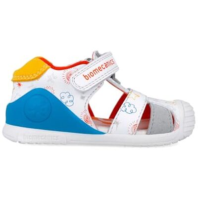 Biomecanics Vit och gul mönstrad sandal, Vit och äggula, 20 EU Biomecanics Vit och gul mönstrad sandal, Vit och äggula, 20 EU