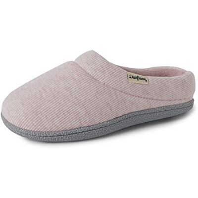Dearfoams Dam Lacey ribbstickad toffla, Rosa ljung, Medium Dearfoams Dam Lacey ribbstickad toffla, Rosa ljung, Medium
