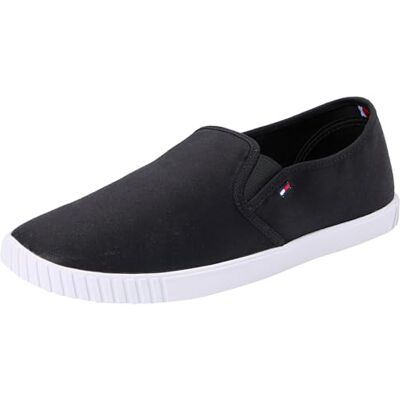 Tommy Hilfiger Dam Canvas Slip-on Sneaker Fw0fw07806Cupsole Sneaker, Svart, 38 EU Tommy Hilfiger Dam Canvas Slip-on Sneaker Fw0fw07806Cupsole Sneaker, Svart, 38 EU