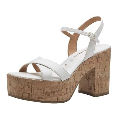 Tamaris dam 1-28054-42 sandal med klack, Vit, 39 EU Tamaris dam 1-28054-42 sandal med klack, Vit, 39 EU