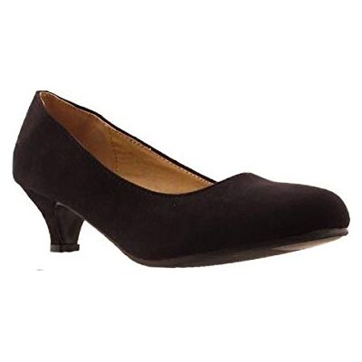 Gizelle Dam dam låg kattunge klack arbetsplan aftonklänning flickor skor pumps UK storlek 3 4 5 6 7 8 9 10 11 12, Black Suede, 44 EU Gizelle Dam dam låg kattunge klack arbetsplan aftonklänning flickor skor pumps UK storlek 3 4 5 6 7 8 9 10 11 12, Black Suede, 44 EU