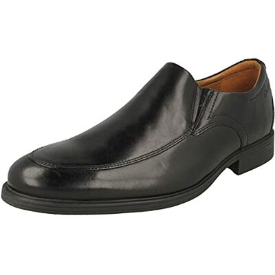 Clarks herr whiddon step tofflor, Svart läder, 39.5 EU Clarks herr whiddon step tofflor, Svart läder, 39.5 EU