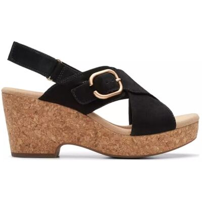 Clarks kvinnors Giselle Dove Sandal, Black Nubuck, 7,5 UK, Svart Nubuck, 41.5 EU Clarks kvinnors Giselle Dove Sandal, Black Nubuck, 7,5 UK, Svart Nubuck, 41.5 EU