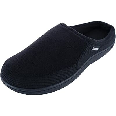 Isotoner herr mikroterry och våffla Travis slip-on huva med minnesskum toffel, Svart, 39.5/40.5 EU Isotoner herr mikroterry och våffla Travis slip-on huva med minnesskum toffel, Svart, 39.5/40.5 EU