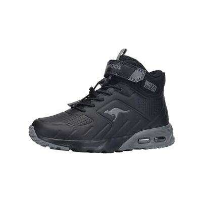KangaROOS Unisex barn Kx-molbo Mid Ev sneakers, Jet svart stål grå, 34 EU KangaROOS Unisex barn Kx-molbo Mid Ev sneakers, Jet svart stål grå, 34 EU