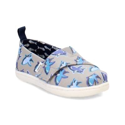 TOMS Pojkar Classic Alpargata platt tofflor, Drizzle Grey Glow in The Dark Great White Shark, 19.5 EU TOMS Pojkar Classic Alpargata platt tofflor, Drizzle Grey Glow in The Dark Great White Shark, 19.5 EU