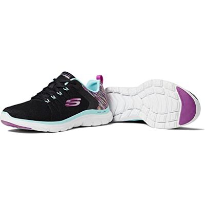 Skechers Dam Flex Appeal 4.0 Dream Easy Sneaker, Svart nät multi trim, 37 EU Skechers Dam Flex Appeal 4.0 Dream Easy Sneaker, Svart nät multi trim, 37 EU