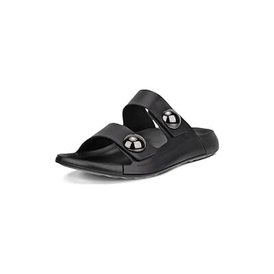 ECCO Women's Cozmo Two Band Button Slide Sandal, Black, 6-6.5 ECCO Women's Cozmo Two Band Button Slide Sandal, Black, 6-6.5