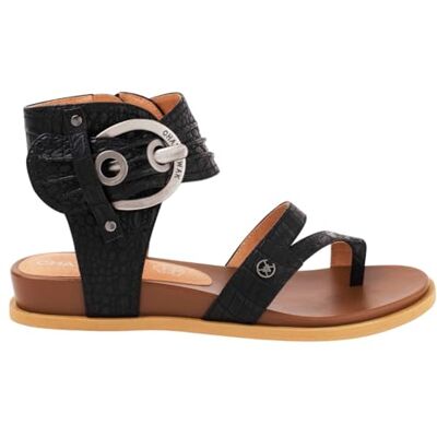 CHATTAWAK Croco Rudy effekt lädersandaler, svart, 39 EU CHATTAWAK Croco Rudy effekt lädersandaler, svart, 39 EU