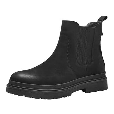 Tamaris Chelsea vadderad med varm sula, Tex och extra grepp, modestövlar för damer, Svart nubuck, 41 EU Tamaris Chelsea vadderad med varm sula, Tex och extra grepp, modestövlar för damer, Svart nubuck, 41 EU