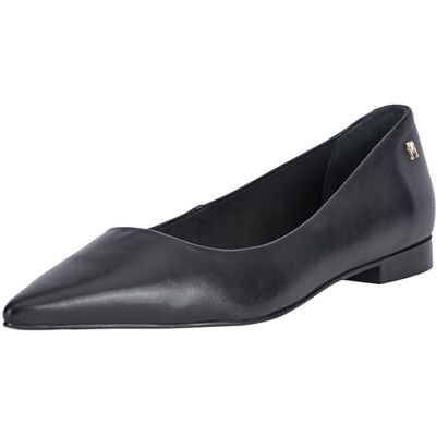 Tommy Hilfiger dam TH Pointy Ballerina, svart, 4 UK, Svart, 37 EU Tommy Hilfiger dam TH Pointy Ballerina, svart, 4 UK, Svart, 37 EU
