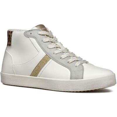 Geox Dam D Blomiee A sneakers, Optisk vit silver, 37 EU Geox Dam D Blomiee A sneakers, Optisk vit silver, 37 EU