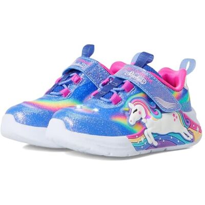 Skechers Flickors Unicorn Chaser Sneaker, Blå gnistrande nät multitrim, 4 UK Child Skechers Flickors Unicorn Chaser Sneaker, Blå gnistrande nät multitrim, 4 UK Child