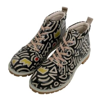 DOGO Herr Vegan Läder Svarta Boots Abstract Outline Svart Mönster, Material: Polyester, 41 EU DOGO Herr Vegan Läder Svarta Boots Abstract Outline Svart Mönster, Material: Polyester, 41 EU