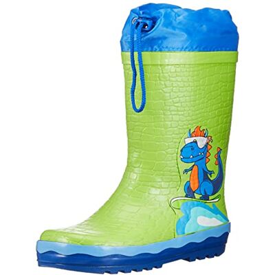 Playshoes Unisex barn dinosaurie gummistövlar, Grön, 23 EU Playshoes Unisex barn dinosaurie gummistövlar, Grön, 23 EU