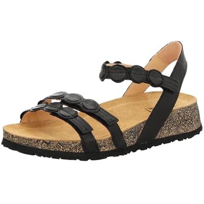 Think! Damen KOAK chromfrei gegerbte nachhaltige Sandale, SCHWARZ 0020 Think! Damen KOAK chromfrei gegerbte nachhaltige Sandale, SCHWARZ 0020
