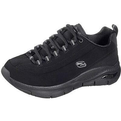 Skechers Dam Arch Fit Metro Skyline Sneaker, Svart Trubuck Silver Trim L, 39 EU Skechers Dam Arch Fit Metro Skyline Sneaker, Svart Trubuck Silver Trim L, 39 EU