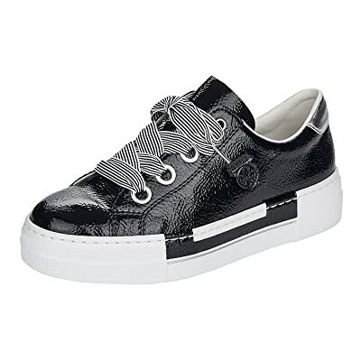 Rieker Damsneakers N49A2, damsneakers med snörning, Svart 00, 35 EU Rieker Damsneakers N49A2, damsneakers med snörning, Svart 00, 35 EU