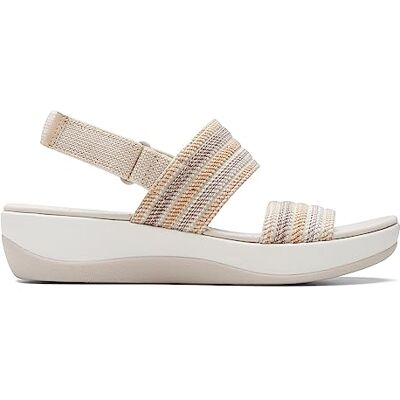Clarks kvinnors Arla promenad platt sandal, Beige kombi, 41 EU Clarks kvinnors Arla promenad platt sandal, Beige kombi, 41 EU