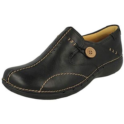 Clarks dam Un Loop mockasin, Svart läder, 40 EU Clarks dam Un Loop mockasin, Svart läder, 40 EU