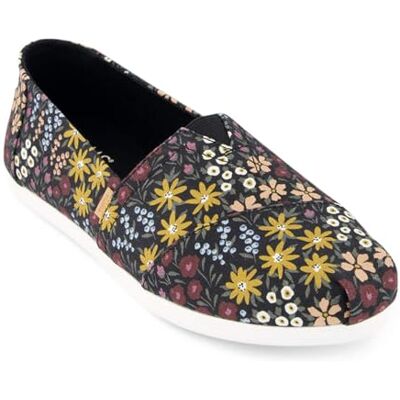 TOMS Alpargata Cloudbound Loafer för kvinnor platt, Svarta vildblommor, 36 EU TOMS Alpargata Cloudbound Loafer för kvinnor platt, Svarta vildblommor, 36 EU