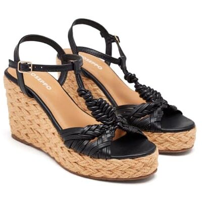 GIOSEPPO Sandaler med kil jute castine, svart, 36 EU GIOSEPPO Sandaler med kil jute castine, svart, 36 EU