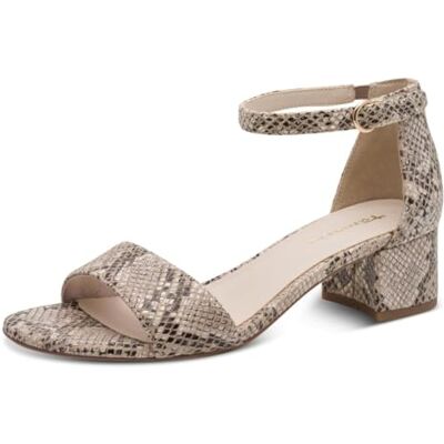 Tamaris dam 1-28201-42 sandal med klack, Beige Snake, 41 EU Tamaris dam 1-28201-42 sandal med klack, Beige Snake, 41 EU