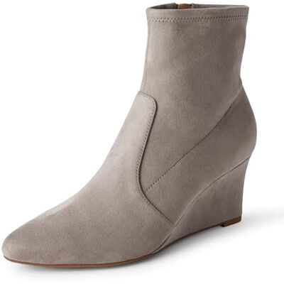 Amazon Essentials ankelstövlar med kilklack för kvinnor, Taupe fuskmocka, 38.5 EU Amazon Essentials ankelstövlar med kilklack för kvinnor, Taupe fuskmocka, 38.5 EU