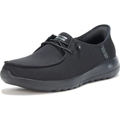 Skechers Go Walk Joy Slip-in-skor dam, vardagssneakers med moc toe-design, Svart/Svart, 9.5 Wide Skechers Go Walk Joy Slip-in-skor dam, vardagssneakers med moc toe-design, Svart/Svart, 9.5 Wide