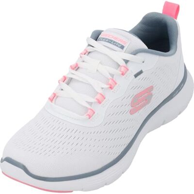 Skechers Women's Flex Appeal 5.0 Sneaker, White Mesh Pink Light Blue Trim, 8.5 Skechers Women's Flex Appeal 5.0 Sneaker, White Mesh Pink Light Blue Trim, 8.5