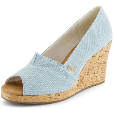 TOMS Dam klassisk Espadrille kil sandal, Pastellblå, 8 TOMS Dam klassisk Espadrille kil sandal, Pastellblå, 8