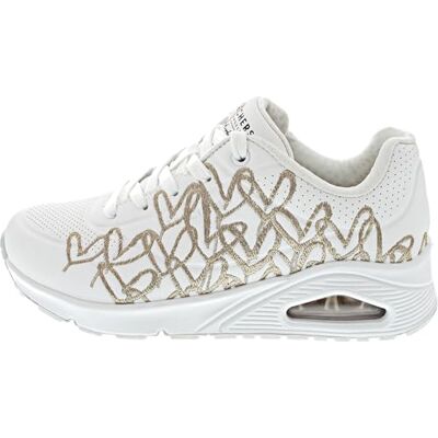 Skechers kvinnors UNO Golden Heart sneakers, vit, 6.5 UK, Vitt, 39.5 EU Skechers kvinnors UNO Golden Heart sneakers, vit, 6.5 UK, Vitt, 39.5 EU