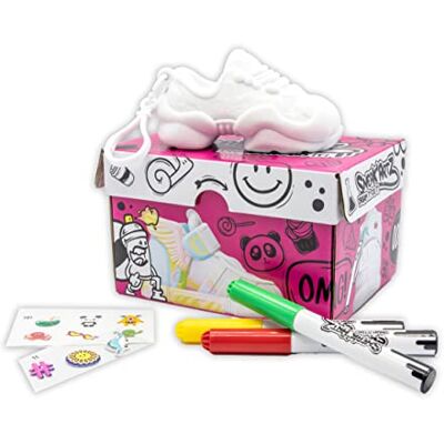 Joytoy Joy Toy Sneak-Artz – 10 cm minisneakers för självdesign med färger, clip on och klistermärken i rosa skolåda – 24 olika att samla Joytoy Joy Toy Sneak-Artz – 10 cm minisneakers för självdesign med färger, clip on och klistermärken i rosa skolåda – 24 olika att samla