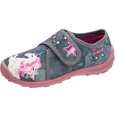 Fischer Markenschuh Fischer Flicka Boogy-tofflor, Grå ros, 28 EU Fischer Markenschuh Fischer Flicka Boogy-tofflor, Grå ros, 28 EU