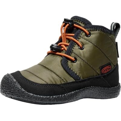 KEEN Howser 2 vattentäta Chukka boots, mörk oliv/guld flamma, 30 EU, Mörkt oliv guld flamma, 30 EU KEEN Howser 2 vattentäta Chukka boots, mörk oliv/guld flamma, 30 EU, Mörkt oliv guld flamma, 30 EU