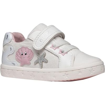 Geox Baby-flicka B GISLI Girl B sneakers, vit/silver, 23 EU Geox Baby-flicka B GISLI Girl B sneakers, vit/silver, 23 EU
