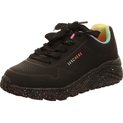 Skechers Uno Lite sneakers, Svart polyuretan regnbåge kant, 27 EU Skechers Uno Lite sneakers, Svart polyuretan regnbåge kant, 27 EU