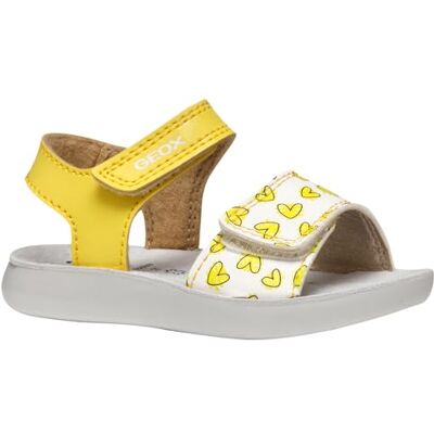 Geox Bebis flicka B sandal lätt floppy, Gul vit, 20 EU Geox Bebis flicka B sandal lätt floppy, Gul vit, 20 EU