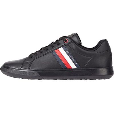 Tommy Hilfiger herr Essential läder lågtopp kupsula träningsskor, Svart trippel svart, 43 EU Tommy Hilfiger herr Essential läder lågtopp kupsula träningsskor, Svart trippel svart, 43 EU