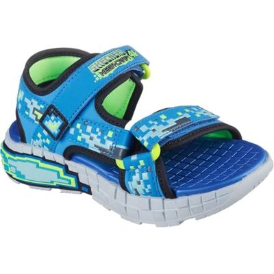 Skechers Baby pojke Mega-Splash 4k platt sandal, Blå Lime, 9.5 UK Child Skechers Baby pojke Mega-Splash 4k platt sandal, Blå Lime, 9.5 UK Child