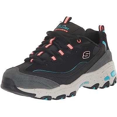 Skechers Women's D'Lites Sneaker, BKMT=Black/Multi, 7 Skechers Women's D'Lites Sneaker, BKMT=Black/Multi, 7