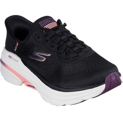 Skechers dam max dämpning båge passform 2,0 Antiller sneaker, Svart textil rosa trim, 36 EU Skechers dam max dämpning båge passform 2,0 Antiller sneaker, Svart textil rosa trim, 36 EU