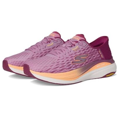 Skechers kvinnors Max dämpning framdrivande sneaker, Hallon textil orange trim, 37.5 EU Skechers kvinnors Max dämpning framdrivande sneaker, Hallon textil orange trim, 37.5 EU