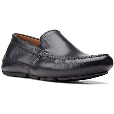 Clarks herr Markman Plain Mockasin, Svart läder, 44.5 EU Clarks herr Markman Plain Mockasin, Svart läder, 44.5 EU