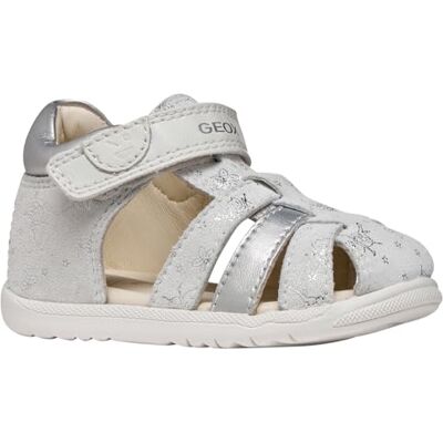 Geox Baby flicka B MACCHIA Gir Sandal, vit/silver, 18 EU Geox Baby flicka B MACCHIA Gir Sandal, vit/silver, 18 EU