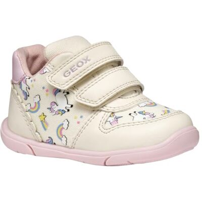 Geox Baby Girl B Zapito Girl A Basket, Elfenben rosa, 18 EU Geox Baby Girl B Zapito Girl A Basket, Elfenben rosa, 18 EU