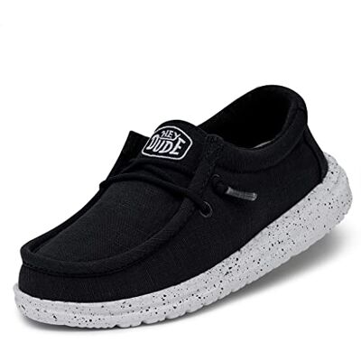 HEYDUDE Hey Dude Wally Youth Slub Canvas mockasin, marinblå, 34 EU, marinblå, 34 EU HEYDUDE Hey Dude Wally Youth Slub Canvas mockasin, marinblå, 34 EU, marinblå, 34 EU