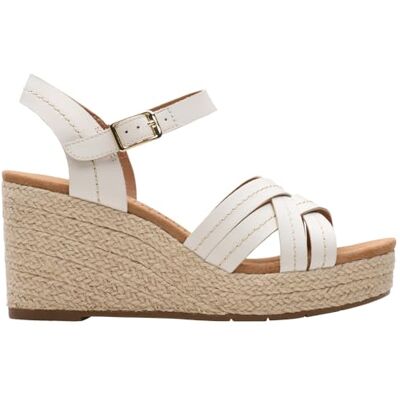 Clarks Sabina Strap Womens Cream Leather, 7 Clarks Sabina Strap Womens Cream Leather, 7