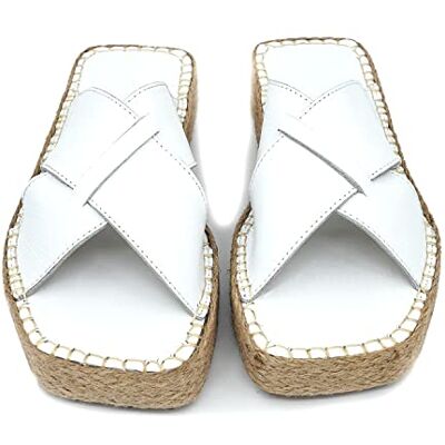 Bonateks Dam DERBTRLK100109 Wedge Sandal, vit, 39 EU, Vit, 39 EU Bonateks Dam DERBTRLK100109 Wedge Sandal, vit, 39 EU, Vit, 39 EU